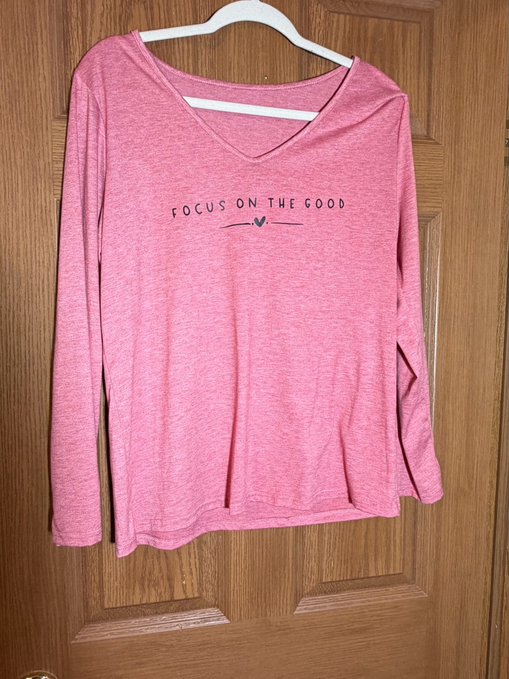 Focus On The Good Pink Long-Sleeve Women's Top